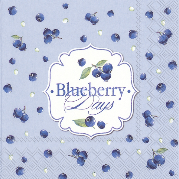 Napkins 33x33 cm - BLUEBERRY DAYS light blue