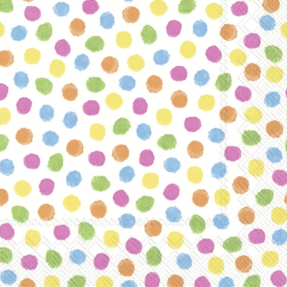 Napkins 33x33 cm - COLOURFUL DOTS yellow orange, points, samples Napkins 33x33 cm - COLOURFUL DOTS yellow orange