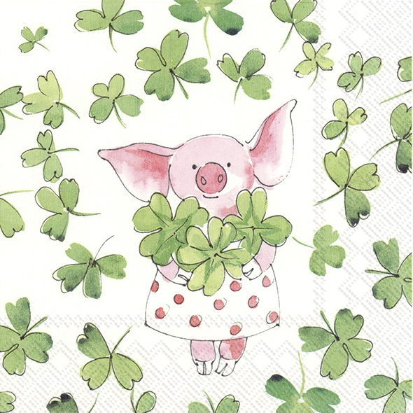 Servietten 33x33 cm - PIGGY LUCK