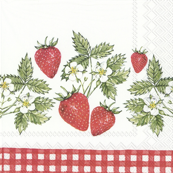 Napkins 33x33 cm - STRAWBERRIES IN LOVE