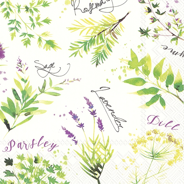 Napkins 33x33 cm - SOFT HERBS
