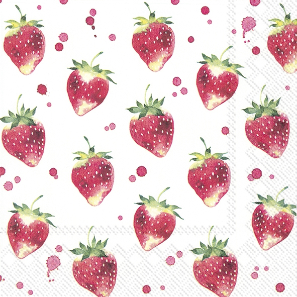 Napkins 33x33 cm - SOFT STRAWBERRIES