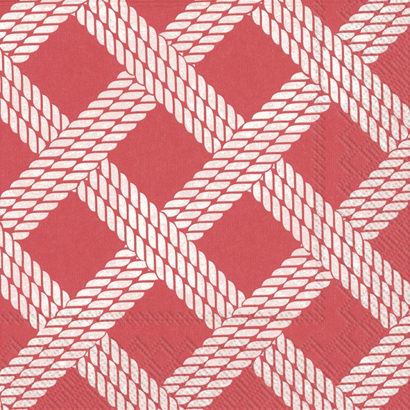 Napkins 33x33 cm - SAILORS ROPE red, Knots, rope, ocean, beach Napkins 33x33 cm - SAILORS ROPE red
