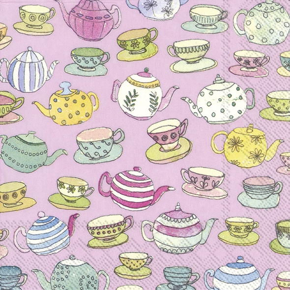 Napkins 33x33 cm - ENGLISCH AFTERNOON TEA rose