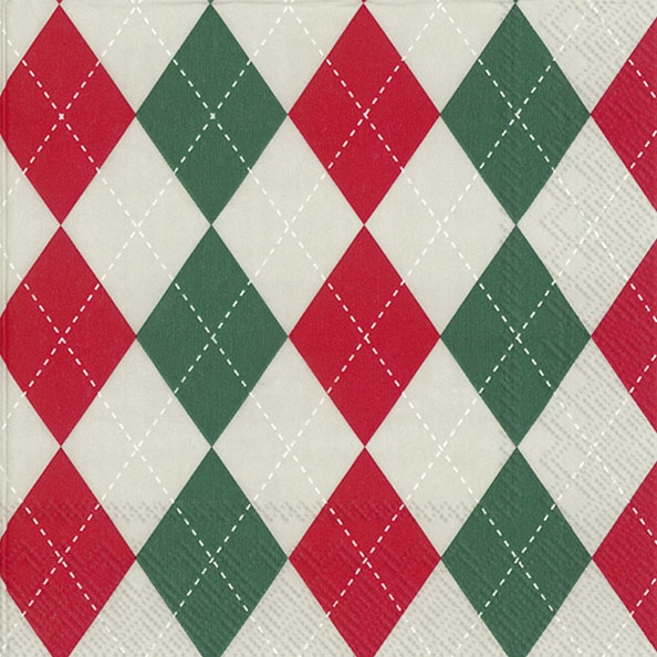 Servietten 33x33 cm - CLASSICAL red green