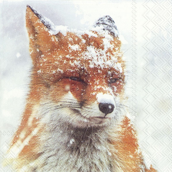 Servietten 33x33 cm - WINTER FOX