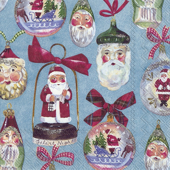 Servilletas 33x33 cm - CHRISTMAS DECORATION blue