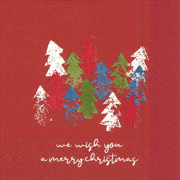 Serwetki 33x33 cm - WE WISH YOU red