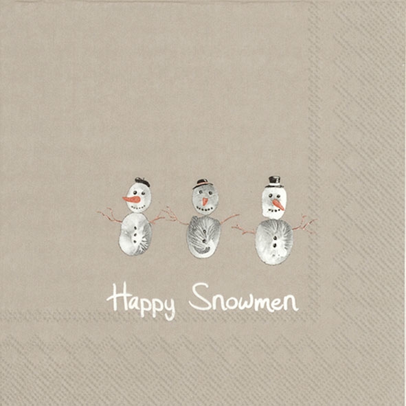 Serwetki 33x33 cm - HAPPY SNOWMEN linen