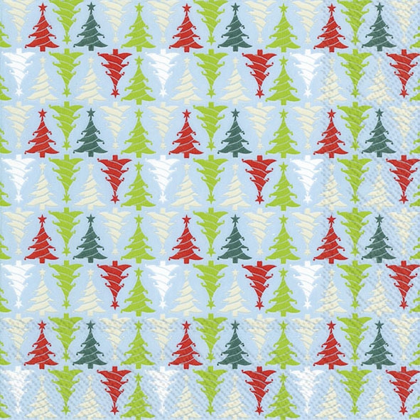 Serwetki 33x33 cm - TREES IN LINE light blue