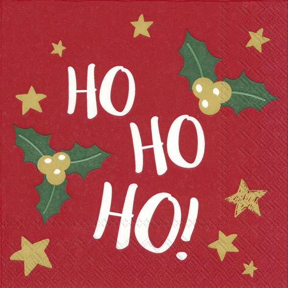 Servilletas 33x33 cm - CHRISTMAS HOHOHO red