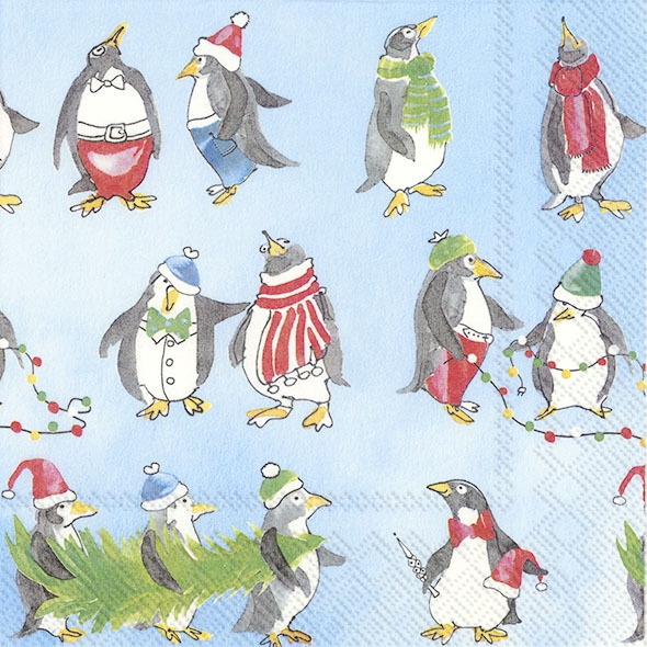 Napkins 33x33 cm - WAIT FOR CHRISTMAS light blue