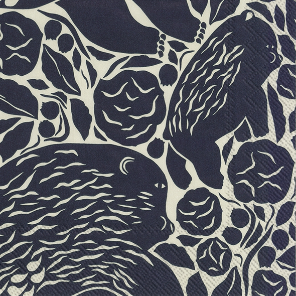 Servietten 33x33 cm - KARHUEMO linen black