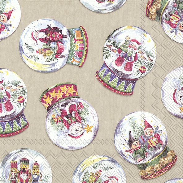 Servietten 33x33 cm - SCHNEEKUGEL linen