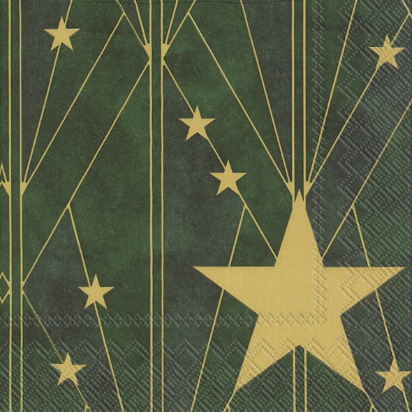 餐巾33x33厘米 - ARTDECO BIG STAR green