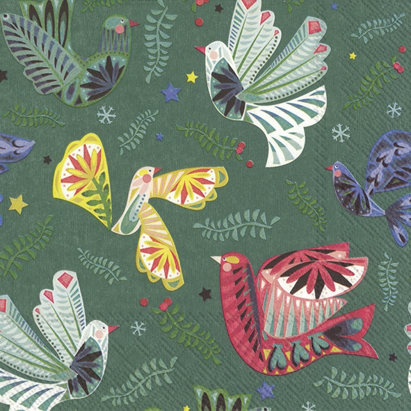 Servietten 33x33 cm - DECORAZIONE DI NATALE green