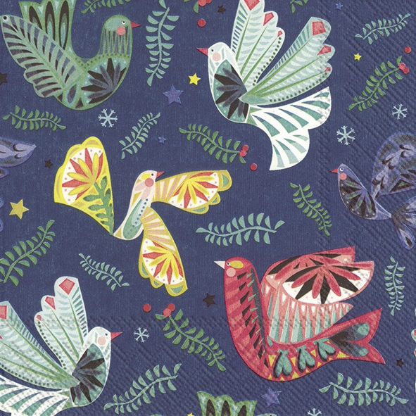 Servietten 33x33 cm - DECORAZIONE DI NATALE blue