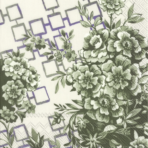 餐巾33x33厘米 - CATRINA cream green