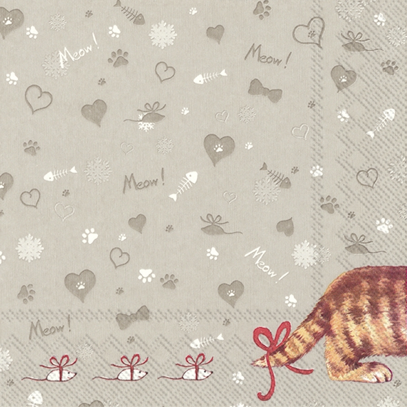 Servietten 33x33 cm - FOLLOW YOU grey