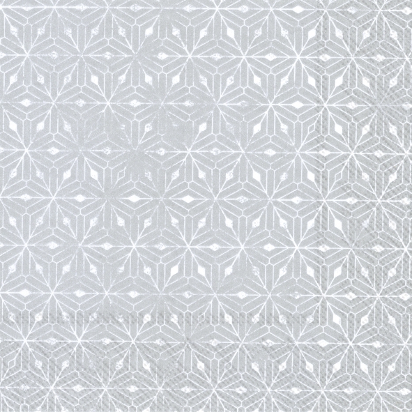 Servietten 33x33 cm - CRYSTAL ORNAMENTS silver