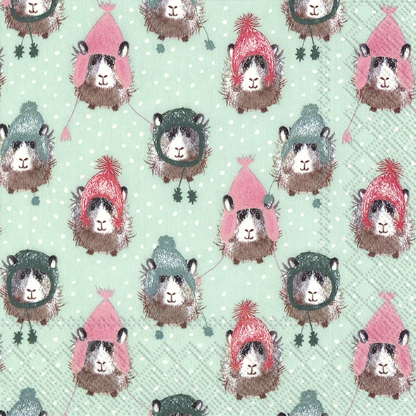 Servietten 33x33 cm - GUIENA PIG light green