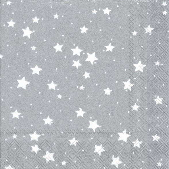 Servietten 33x33 cm - STELLA DI NATALE silver