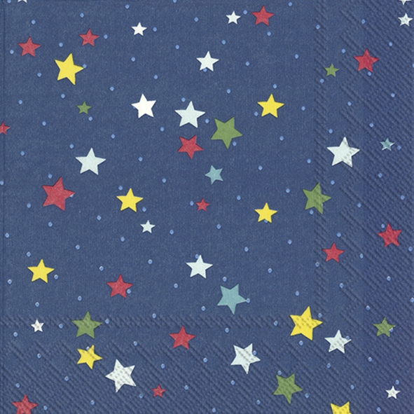 Servietten 33x33 cm - STELLA DI NATALE blue