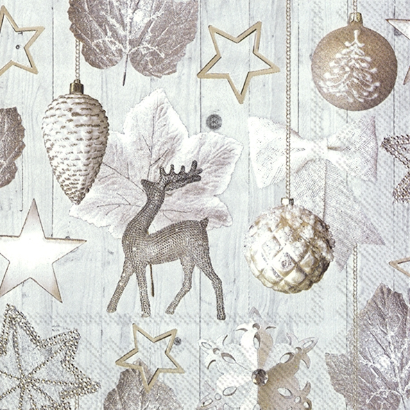 Servietten 33x33 cm - WHITE WINTER DECO