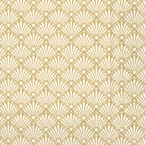 Servietten 33x33 cm - ROCAILLE white gold