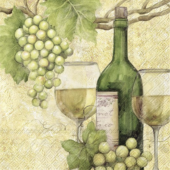 餐巾33x33厘米 - WHITE WINE, 酒,  酒,  葡萄,  香槟酒,  香槟酒