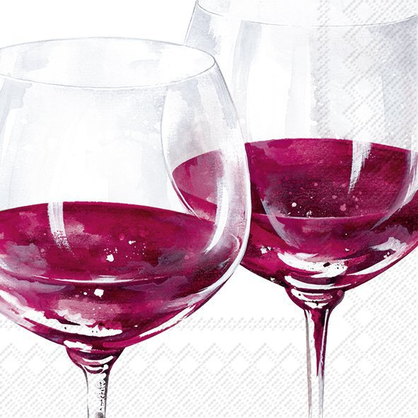 Napkins 33x33 cm - RED WINE GLASSES