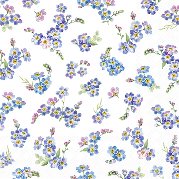 Servilletas 33x33 cm - VALERIA white, Flores