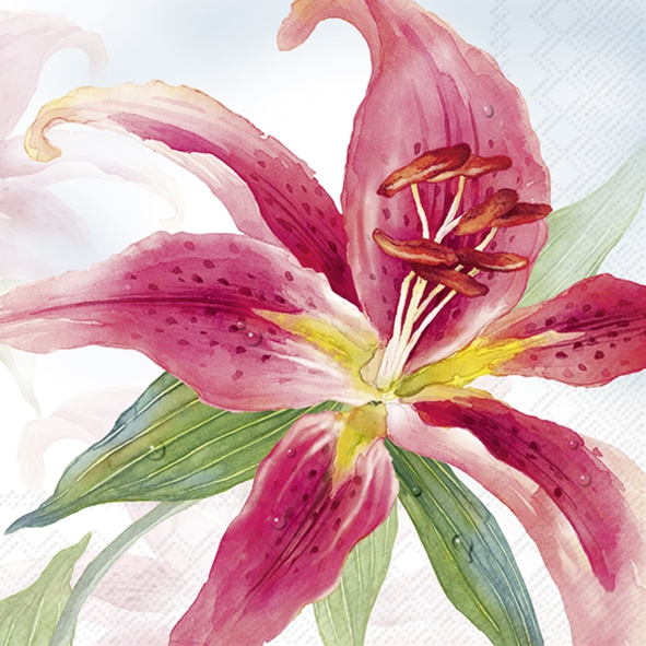 Servilletas 33x33 cm - EXOTIC LILY, Amarilis,  Flores