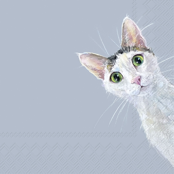Servietten 33x33 cm - CAT STELLA light blue, Kätzchen,  Katzen,  Tiere