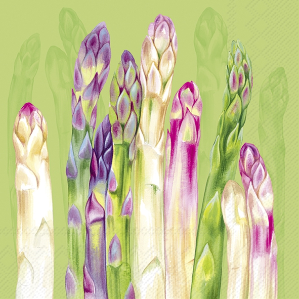 Servilletas 33x33 cm - ASPARAGUS light green, Espárragos,  Verduras