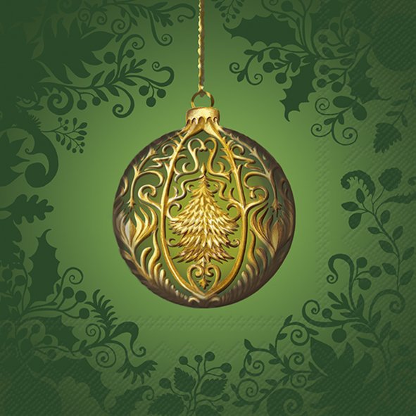 Serwetki 33x33 cm - OPULENT CHRISTMAS ORNAMENT gre