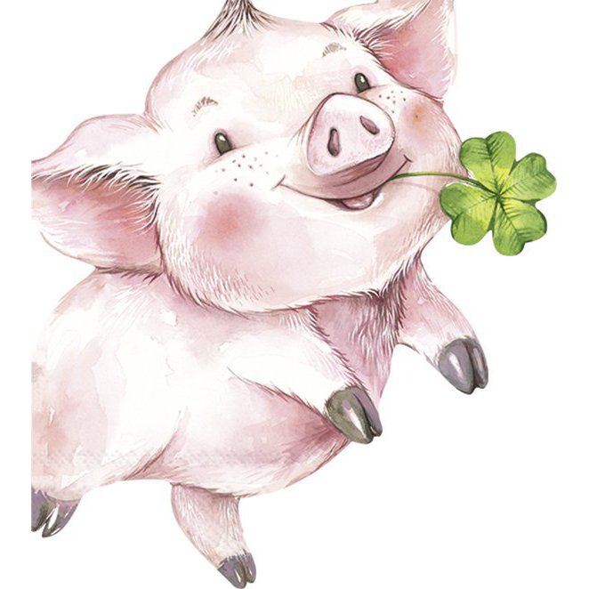 Die-cut napkins - LUCKY PIG