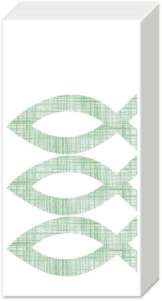 handkerchiefs - CEREMONIAL DAY green, fish, communion handkerchiefs - CEREMONIAL DAY green