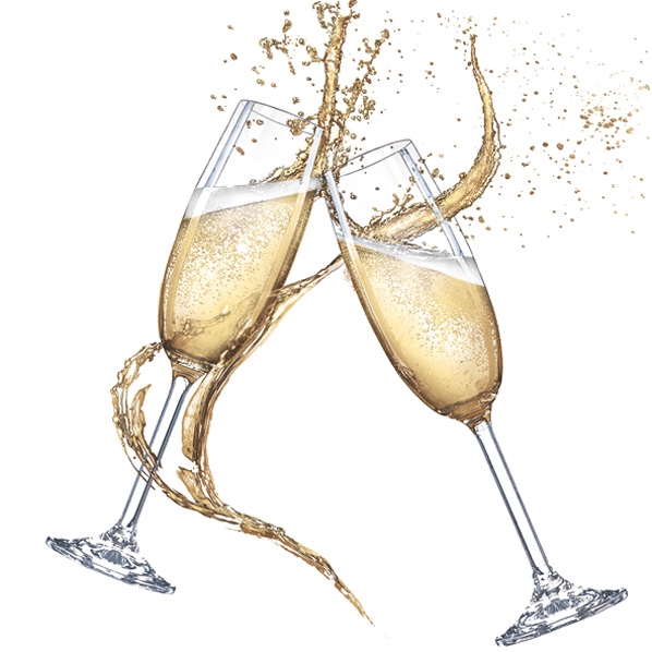 Servilletas 25x25 cm - Two Glasses of Champagne, Copas de champán,  Champán,  Celebración,  Fiesta,  Cumpleaños,  Boda,  Vino,  Eventos,  Vino espumoso