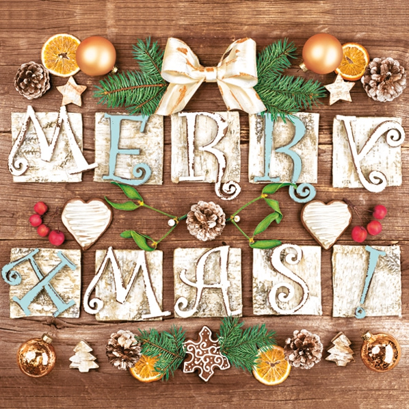 Servilletas 33x33 cm - Very Merry Xmas!