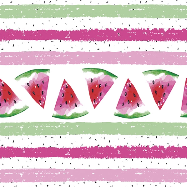 Servietten 33x33 cm - Watermelon with Stripes, Melone,  Früchte