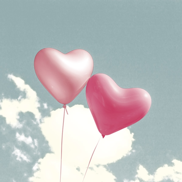Serviettes 33x33 cm - Balloon Hearts