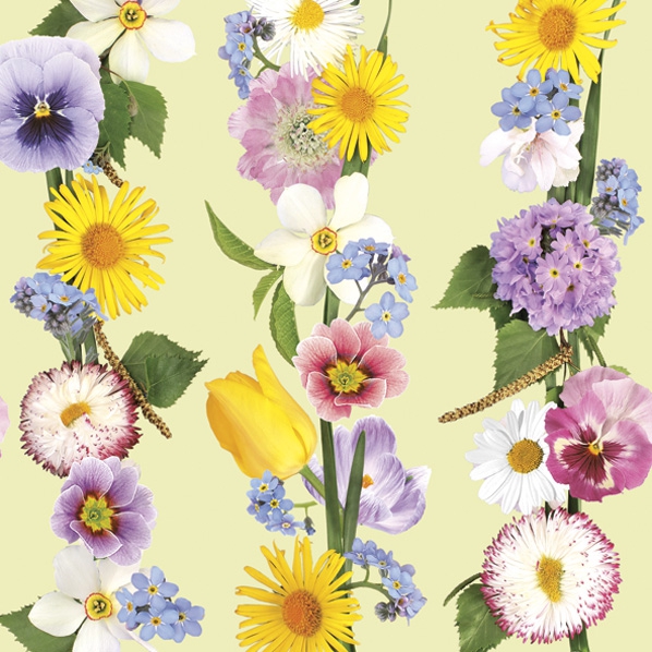 Napkins 33x33 cm - Spring Flowers Garland