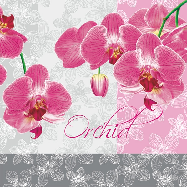 Napkins 33x33 cm - Romantic Orchid, 