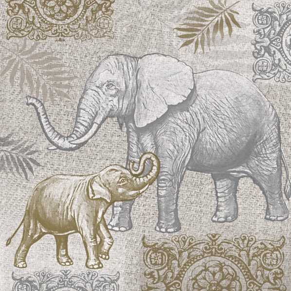 Tovaglioli 33x33 cm - Indian Style Elephants