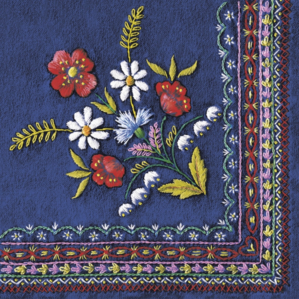 Tovaglioli 33x33 cm - Pieniński Mountain Embroidery Folk, Tessuto,  ricamo,  folclore,  fiori,  vintage