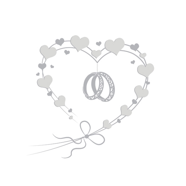 Serviettes 33x33 cm - Wedding Rings in Heart Silver pearl effect