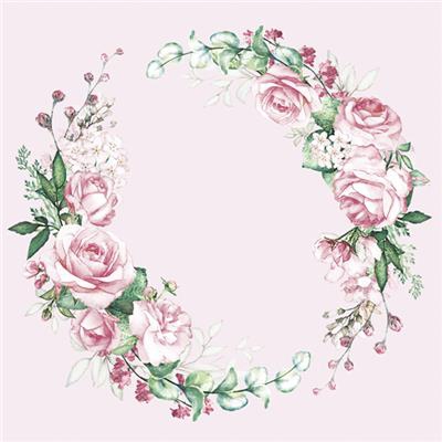 Servilletas 33x33 cm - Wedding Watercolour Wreath