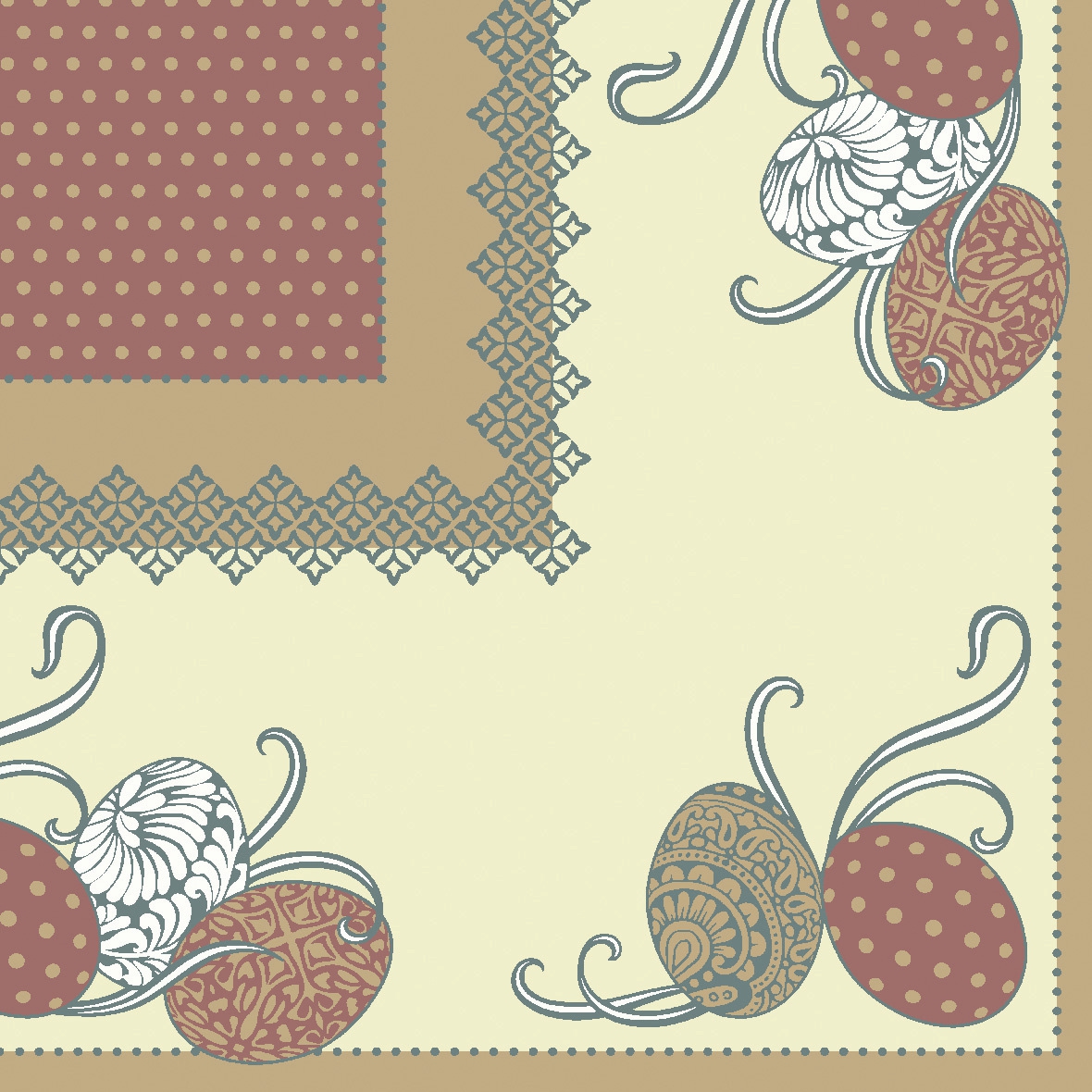 Linclass napkins 40x40 cm - ANDY - hellbraun, Easter eggs, Easter Linclass napkins 40x40 cm - ANDY - hellbraun