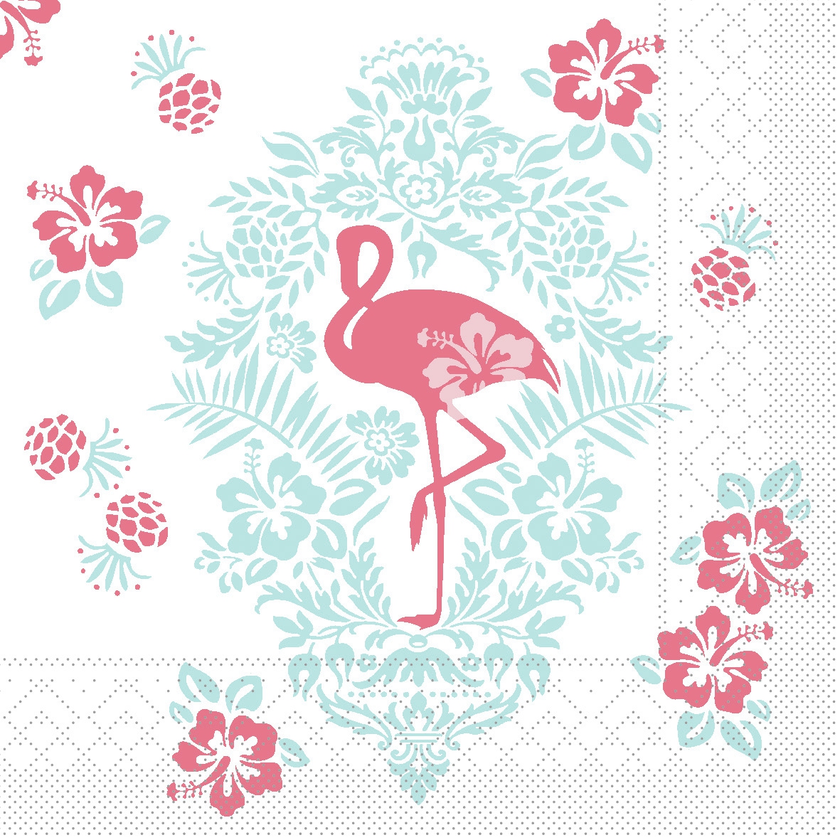 Tissue napkins 40x40 cm - Ingo, flamingos, flowers, birds, animals Tissue napkins 40x40 cm - Ingo